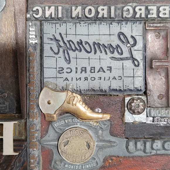 OOAK Steampunk-esque Vintage Letterpress Block Wall Art - Picture 10 of 11